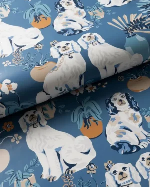 Wallpaper<Printfresh Good Dog - Peel u0026 Stick Wallpaper - Cerulean