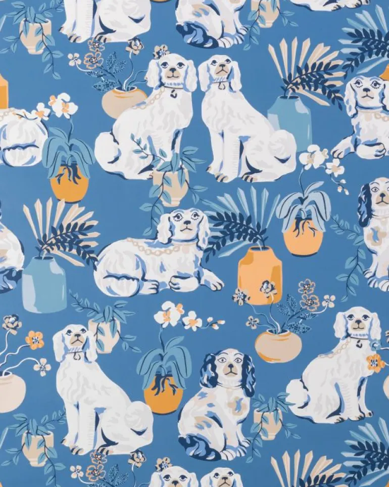 Wallpaper<Printfresh Good Dog - Peel u0026 Stick Wallpaper - Cerulean