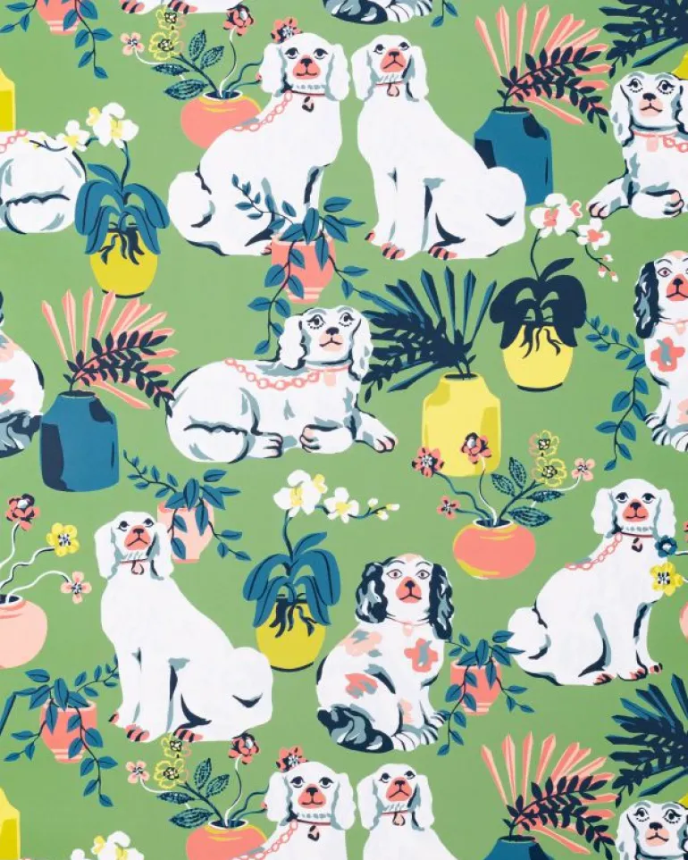 Wallpaper<Printfresh Good Dog - Peel u0026 Stick Wallpaper - Jade