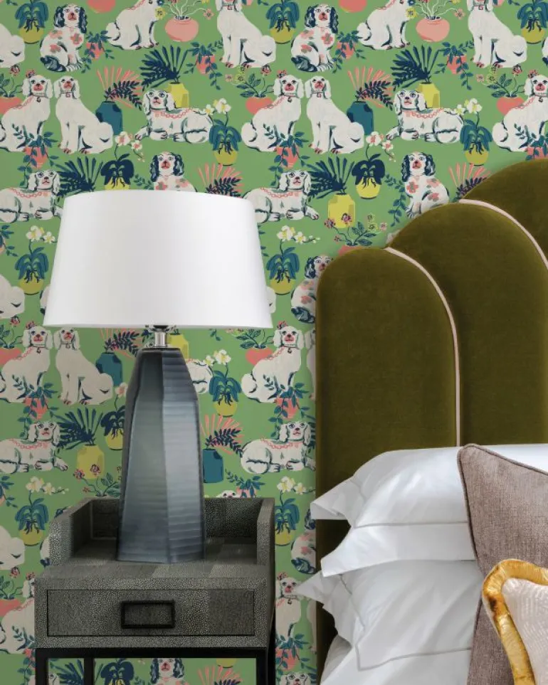 Wallpaper<Printfresh Good Dog - Peel u0026 Stick Wallpaper - Jade