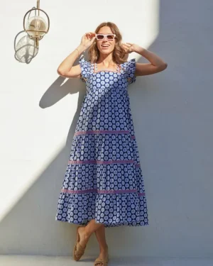 Dresses<Printfresh Hello Hexagon - Dunmore Dress - Periwinkle Pop PeriwinklePop