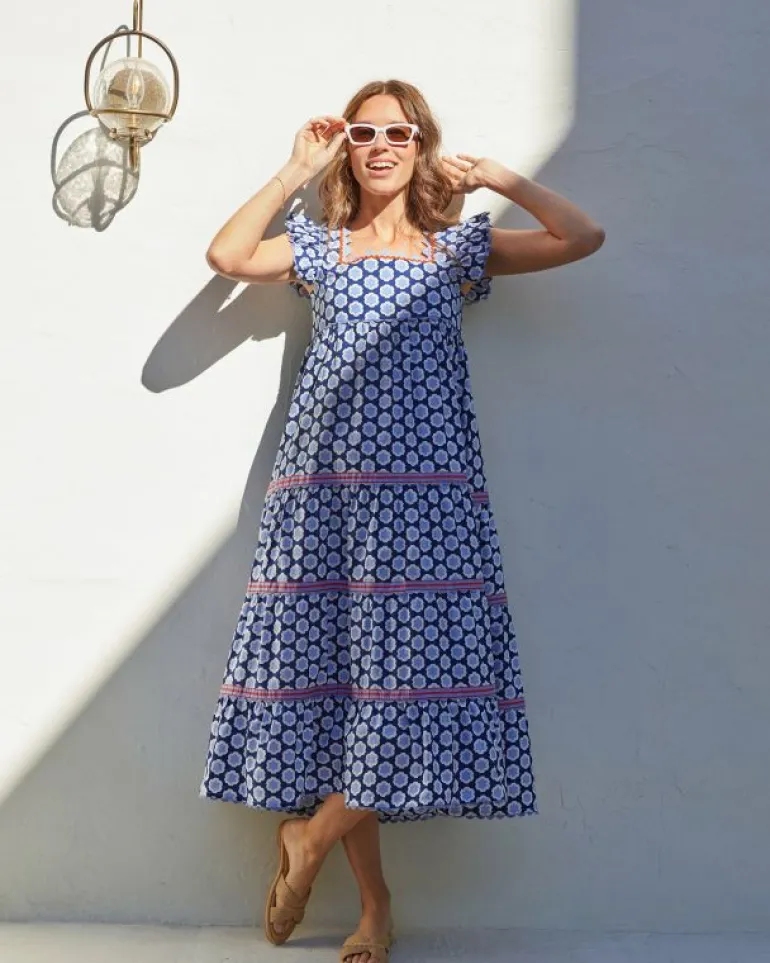 Dresses<Printfresh Hello Hexagon - Dunmore Dress - Periwinkle Pop PeriwinklePop