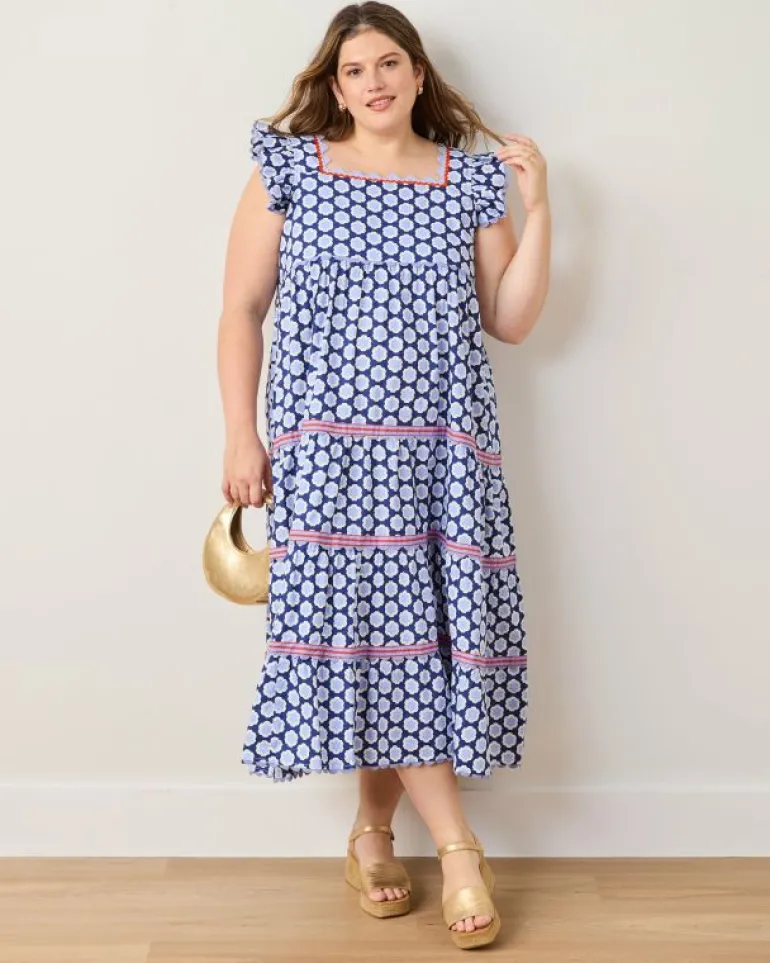Dresses<Printfresh Hello Hexagon - Dunmore Dress - Periwinkle Pop PeriwinklePop