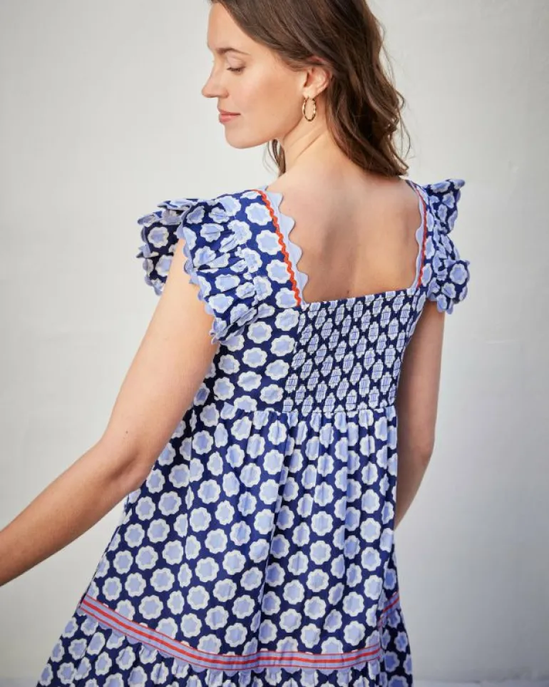 Dresses<Printfresh Hello Hexagon - Dunmore Dress - Periwinkle Pop PeriwinklePop