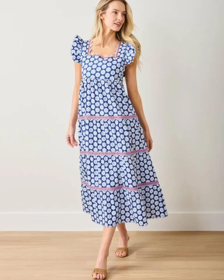 Dresses<Printfresh Hello Hexagon - Dunmore Dress - Periwinkle Pop PeriwinklePop