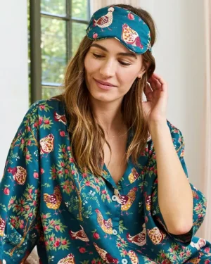 Luxe Satin<Printfresh Hen House - Satin Eye Mask - Navy