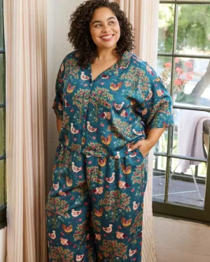 Tall | Luxe Satin<Printfresh Hen House - Tall Satin Wildest Dream Set - Navy