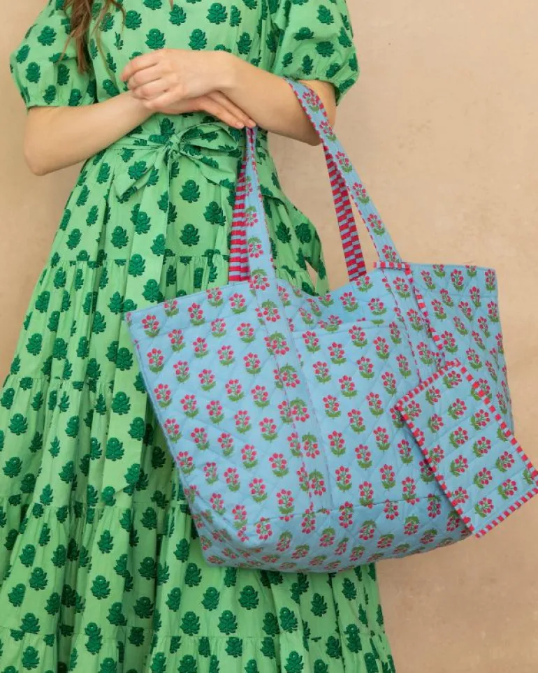 Bags & Totes<Printfresh In Bloom - Weekend Bag with Pouch - Denim