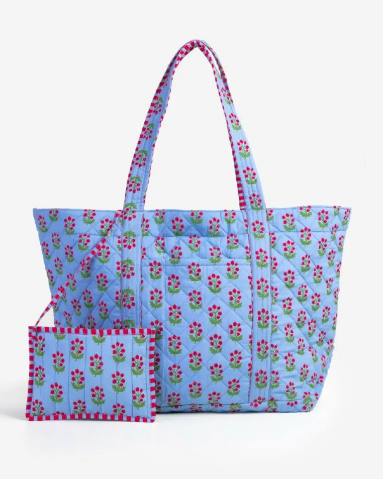 Bags & Totes<Printfresh In Bloom - Weekend Bag with Pouch - Denim
