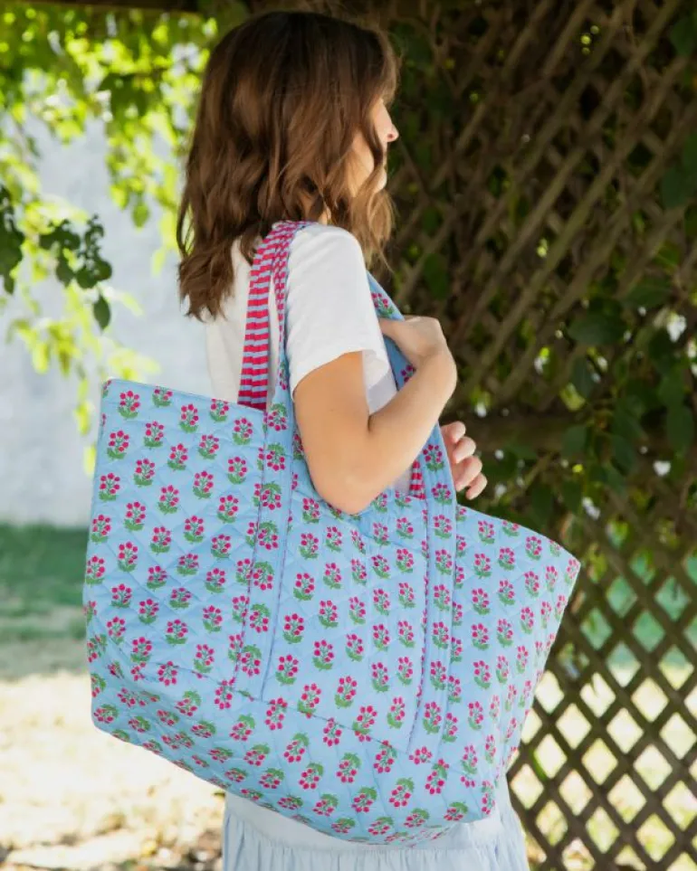 Bags & Totes<Printfresh In Bloom - Weekend Bag with Pouch - Denim