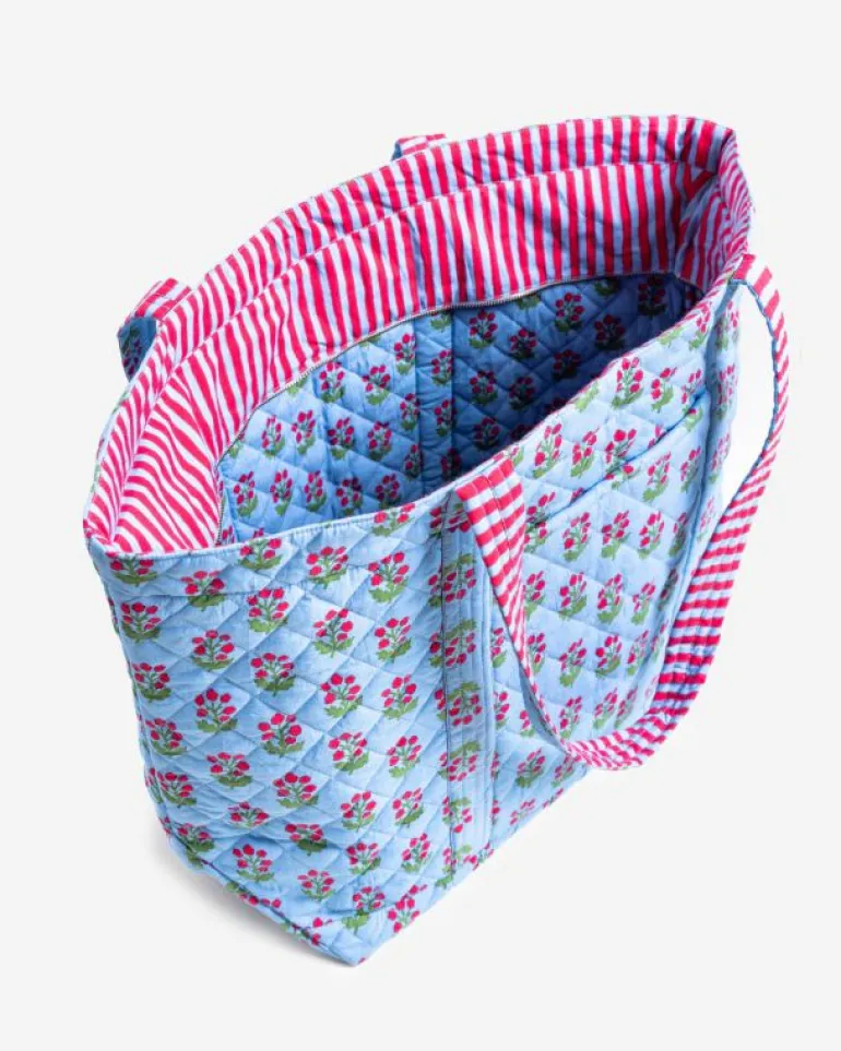 Bags & Totes<Printfresh In Bloom - Weekend Bag with Pouch - Denim