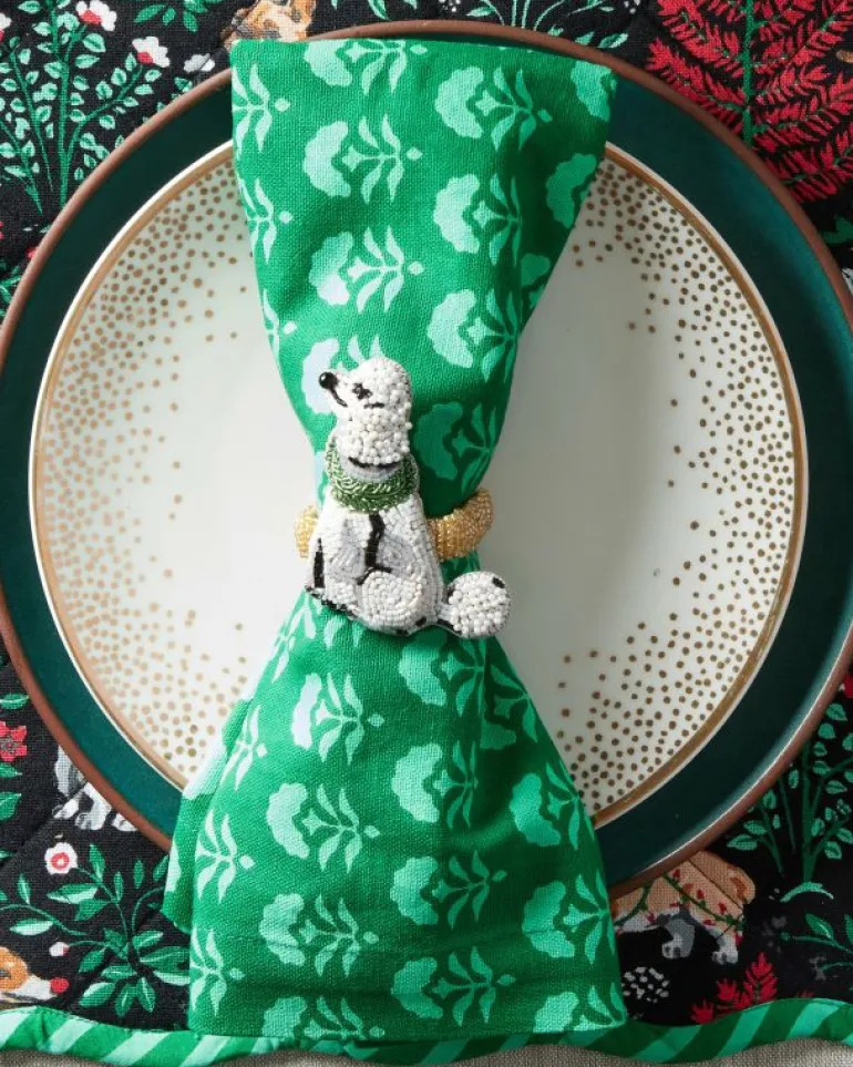 Tabletop<Printfresh Magic Marigold - Dinner Napkins Set Of 4 - Emerald