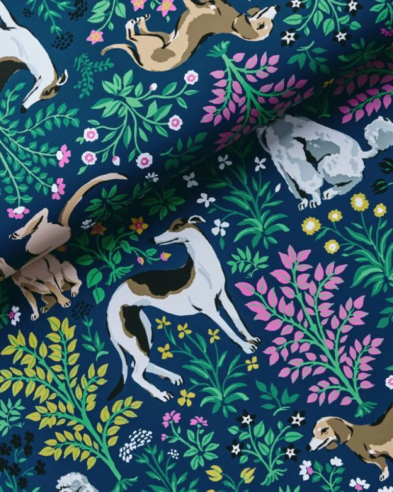 Wallpaper<Printfresh Must Love Dogs - Peel u0026 Stick Wallpaper - Indigo