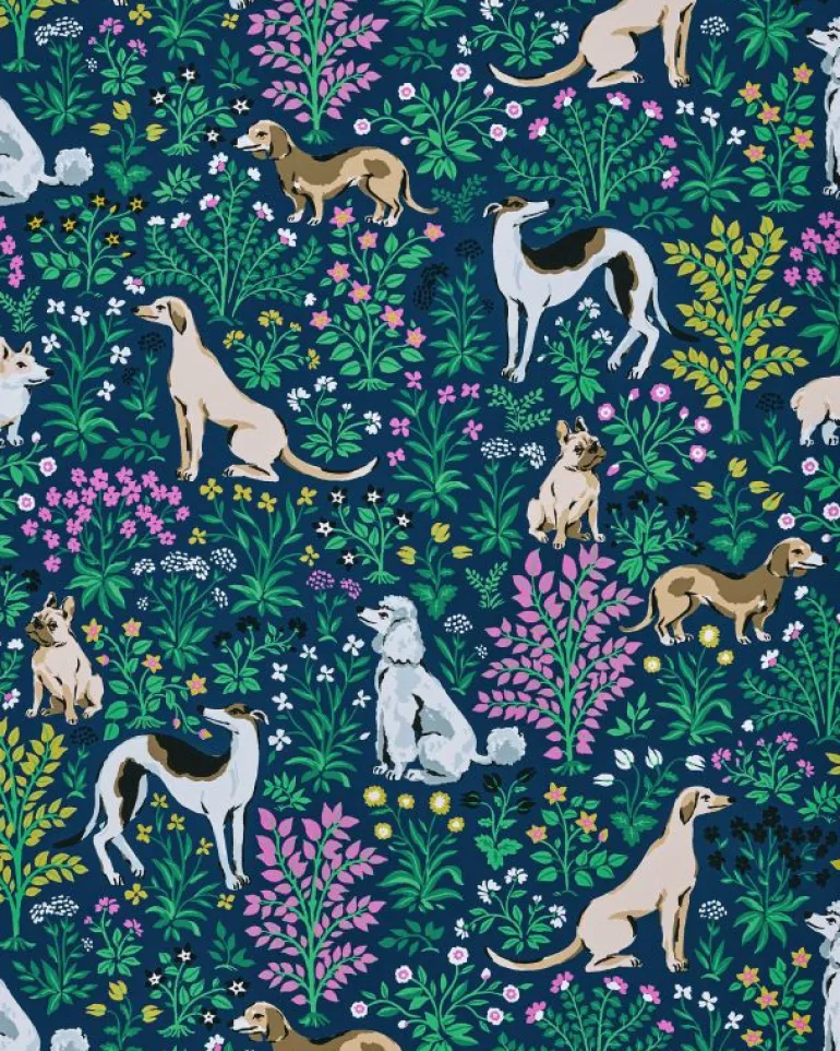 Wallpaper<Printfresh Must Love Dogs - Peel u0026 Stick Wallpaper - Indigo