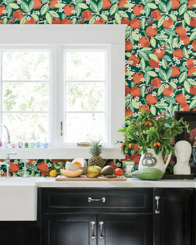 Wallpaper<Printfresh Orange Grove - Peel u0026 Stick Wallpaper - Juniper