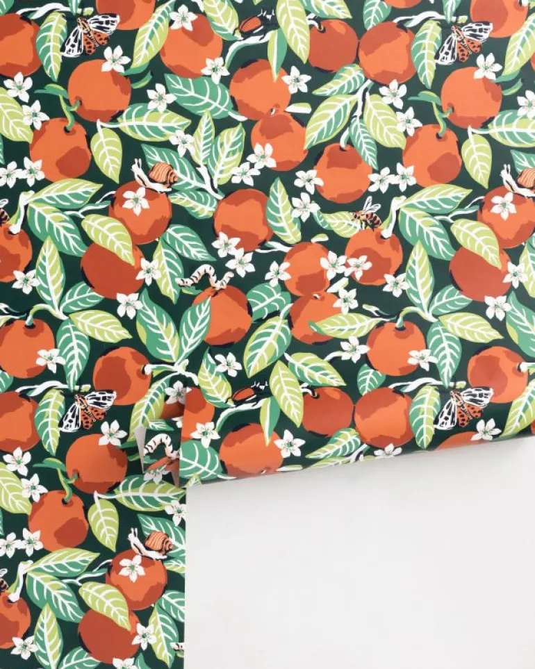Wallpaper<Printfresh Orange Grove - Peel u0026 Stick Wallpaper - Juniper