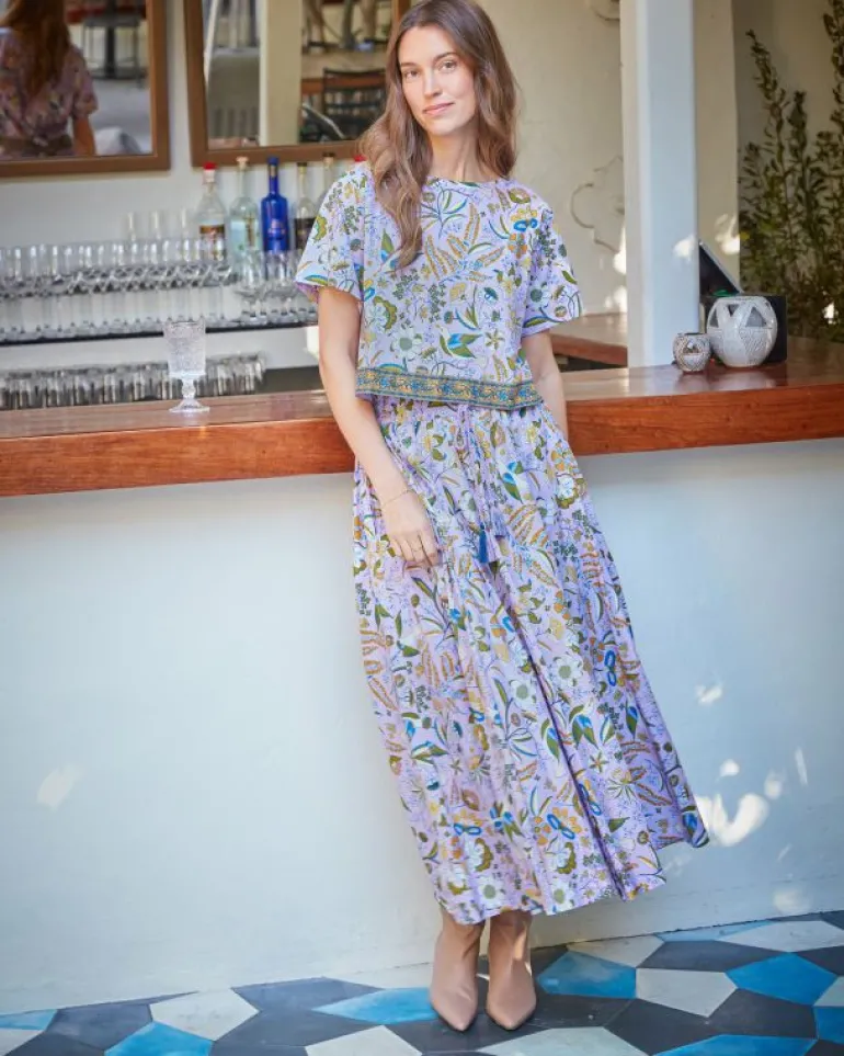 Blouses & Tops<Printfresh Painter's Garden - Carry On Cropped Top - Lavender