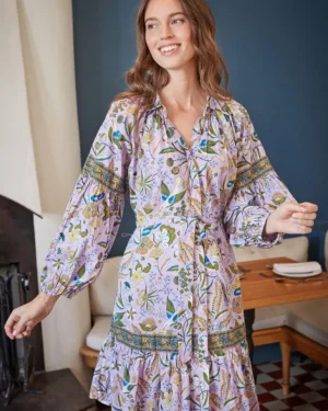 Dresses<Printfresh Painter's Garden - Claudia Dress - Lavender