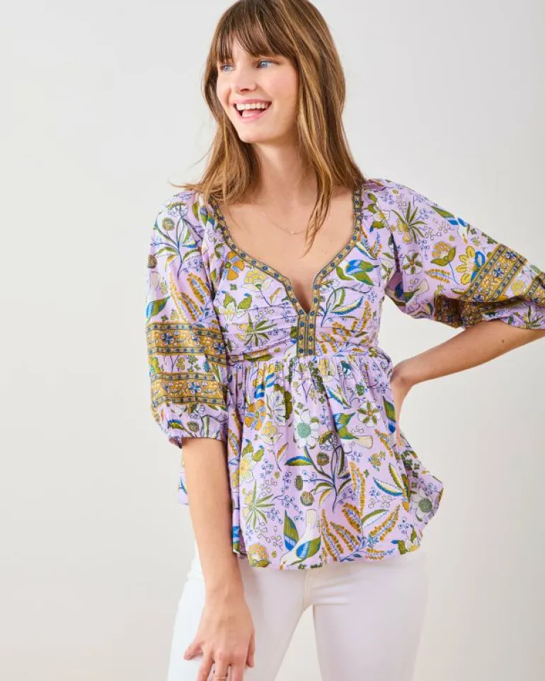 Blouses & Tops<Printfresh Painter's Garden - Jasmine Blouse - Lavender
