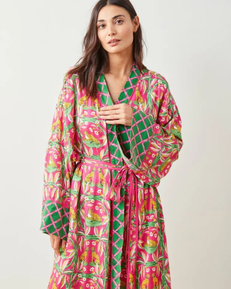 Royal Cheetah | Luxe Satin<Printfresh Royal Cheetah - Satin Robe - Pink Palace PinkPalace