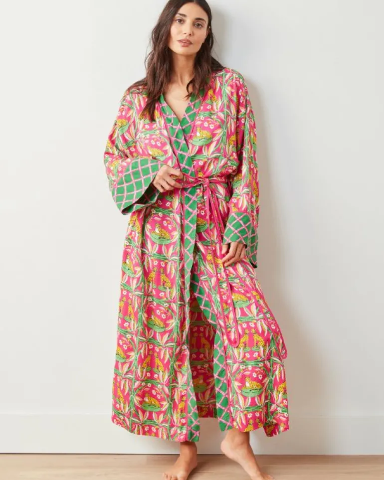 Royal Cheetah | Luxe Satin<Printfresh Royal Cheetah - Satin Robe - Pink Palace PinkPalace