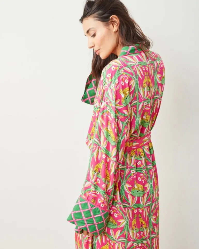 Royal Cheetah | Luxe Satin<Printfresh Royal Cheetah - Satin Robe - Pink Palace PinkPalace