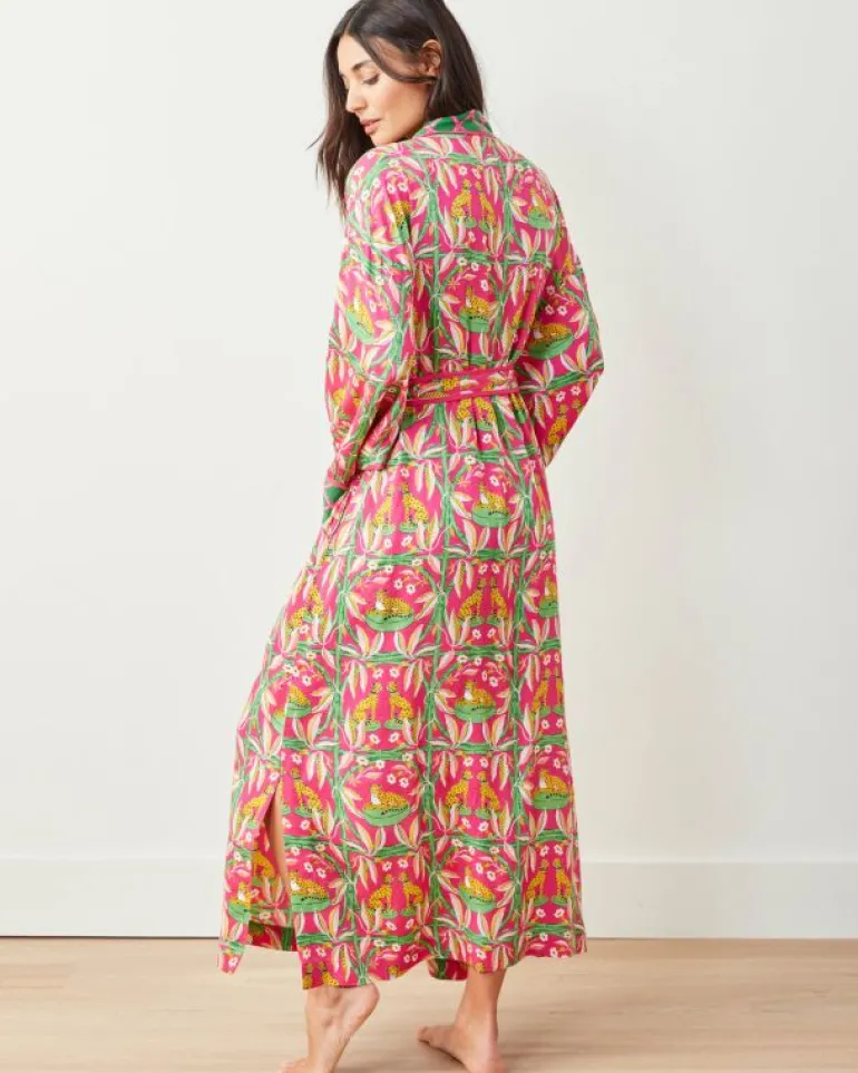 Royal Cheetah | Luxe Satin<Printfresh Royal Cheetah - Satin Robe - Pink Palace PinkPalace