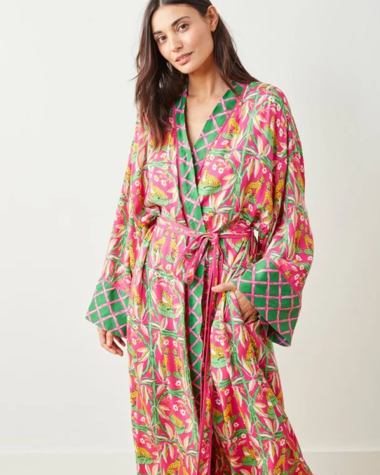 Royal Cheetah | Luxe Satin<Printfresh Royal Cheetah - Satin Robe - Pink Palace PinkPalace