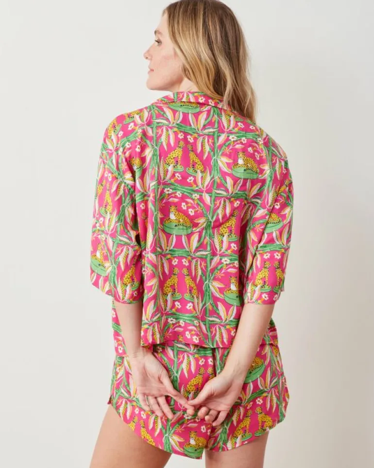 Royal Cheetah | Luxe Satin<Printfresh Royal Cheetah - Satin Sweet Dreams Short PJ Set - Pink Palace PinkPalace