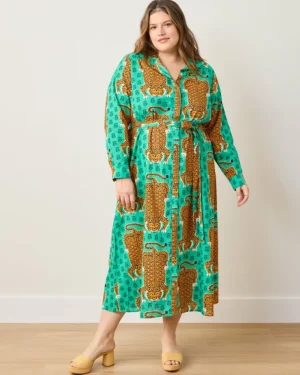 Dresses<Printfresh Siberian Stripes - Monaco Dress - Lucky Green LuckyGreen