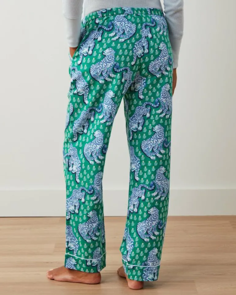 Pajama Bottoms | Petite<Printfresh Tiger Queen - Lightweight Flannel PJ Pants - Jade
