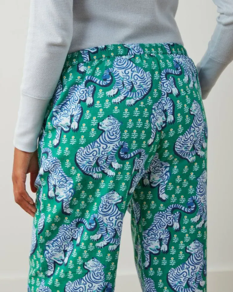 Pajama Bottoms | Petite<Printfresh Tiger Queen - Lightweight Flannel PJ Pants - Jade