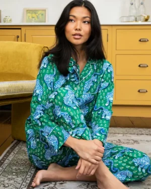Pajama Sets<Printfresh Tiger Queen - Long PJ Set - Jade