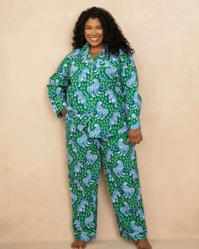 Pajama Sets<Printfresh Tiger Queen - Long PJ Set - Jade