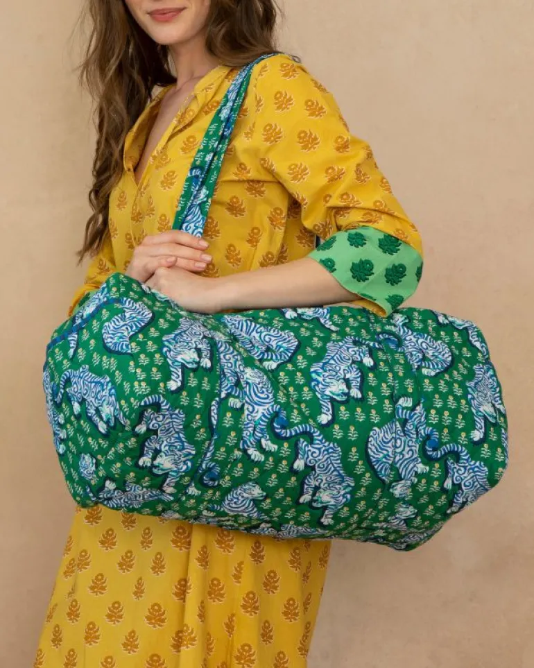 Bags & Totes<Printfresh Tiger Queen - Quilted Duffle Bag - Jade