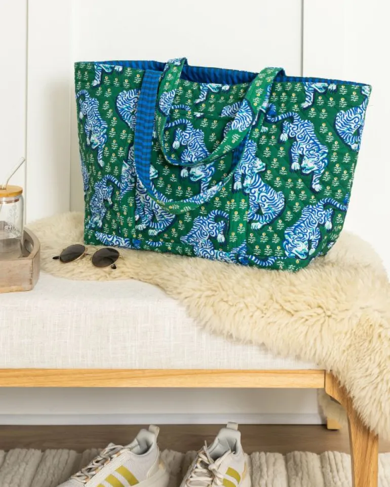 Bags & Totes<Printfresh Tiger Queen - Weekend Bag with Pouch - Jade