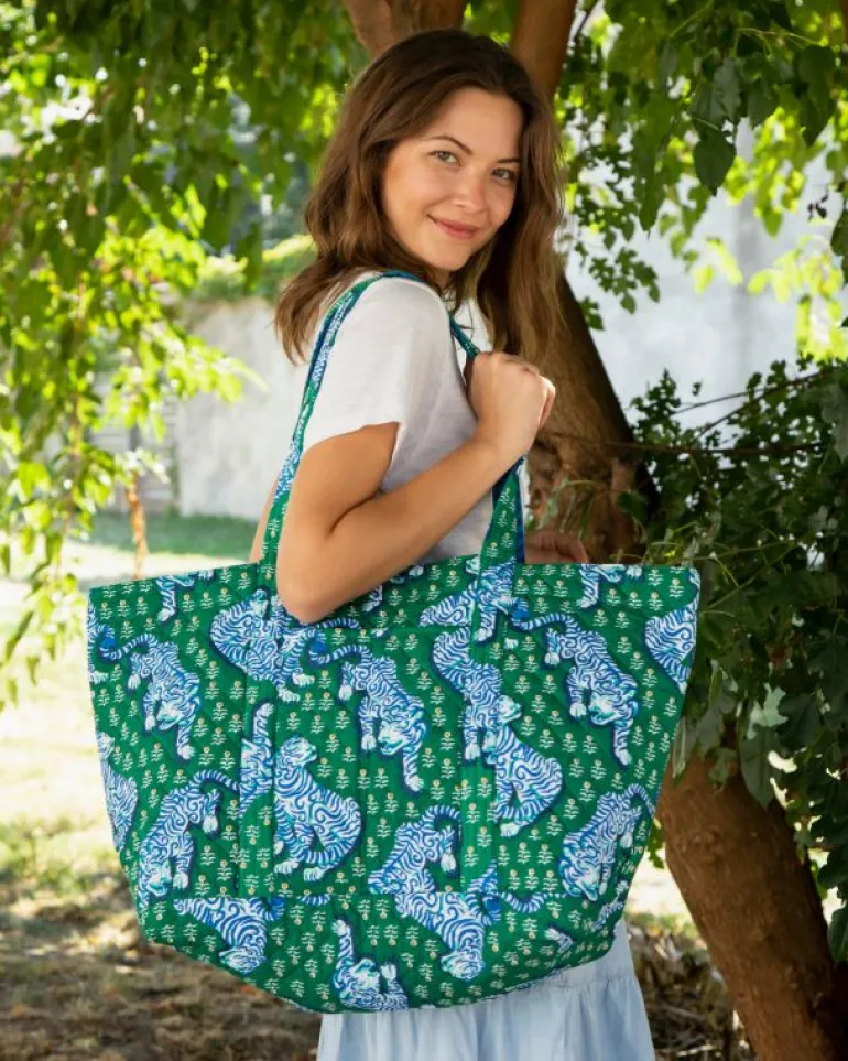 Bags & Totes<Printfresh Tiger Queen - Weekend Bag with Pouch - Jade