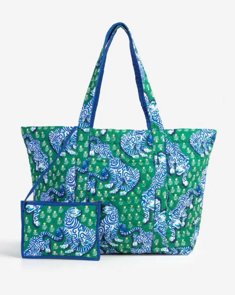 Bags & Totes<Printfresh Tiger Queen - Weekend Bag with Pouch - Jade