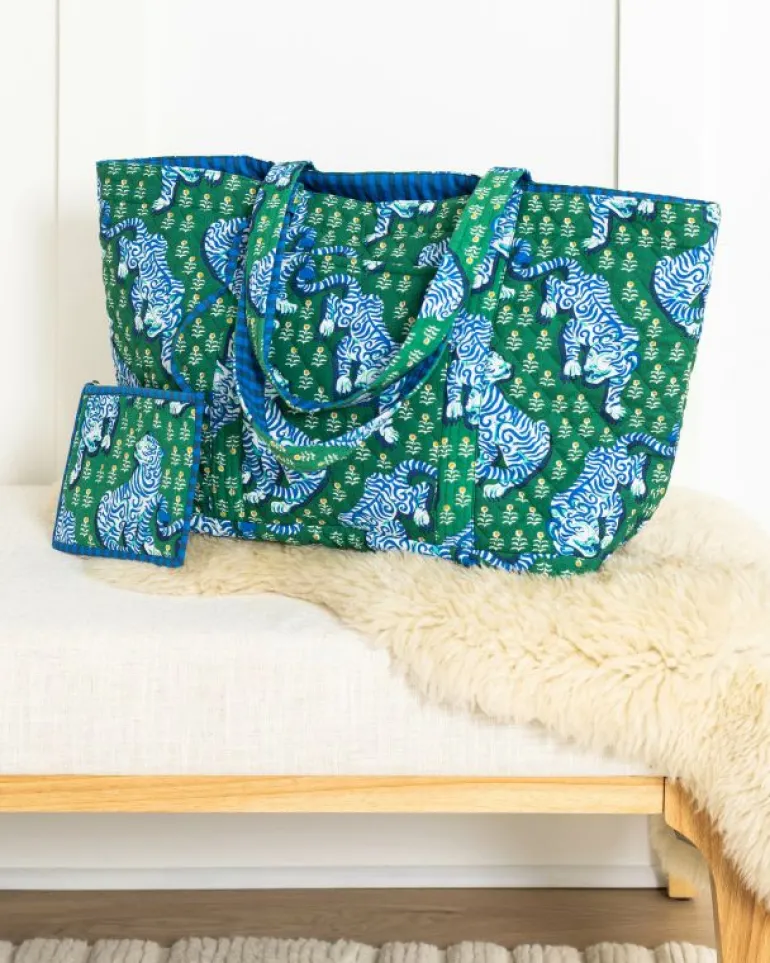 Bags & Totes<Printfresh Tiger Queen - Weekend Bag with Pouch - Jade