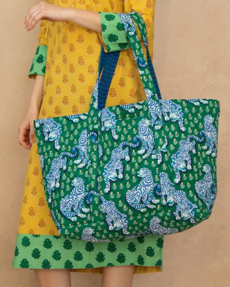 Bags & Totes<Printfresh Tiger Queen - Weekend Bag with Pouch - Jade