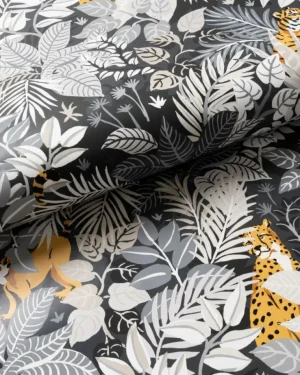 Wallpaper<Printfresh Tropical Oasis - Peel u0026 Stick Wallpaper - Charcoal
