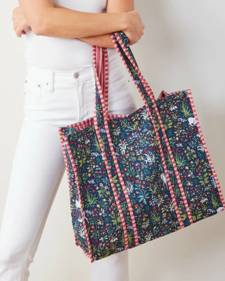 Bags & Totes<Printfresh Unicorns Garden - The Traveler Tote - Indigo