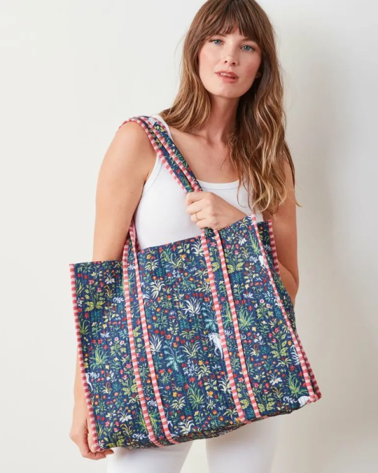 Bags & Totes<Printfresh Unicorns Garden - The Traveler Tote - Indigo
