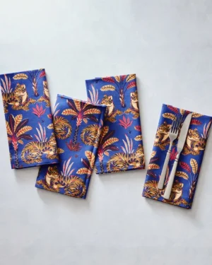 Tabletop<Printfresh Untamed Tiger - Dinner Napkins Set Of 4 - Grape Soda GrapeSoda