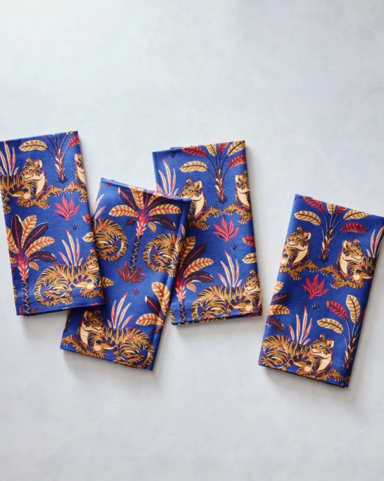 Tabletop<Printfresh Untamed Tiger - Dinner Napkins Set Of 4 - Grape Soda GrapeSoda