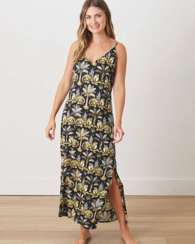 Bundles | Luxe Satin<Printfresh Untamed Tiger - Satin Chic to Sleep Nightie u0026 Robe Set - Gold Ink