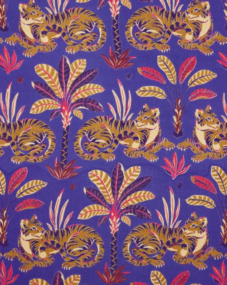 Slippers<Printfresh Untamed Tiger - Velvet Faux-Fur Slippers - Grape Soda