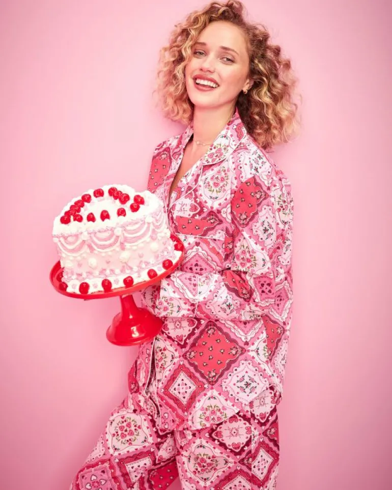 Pajama Sets<Printfresh Vintage Valentine - Long PJ Set - Mailbox Pink MailboxPink