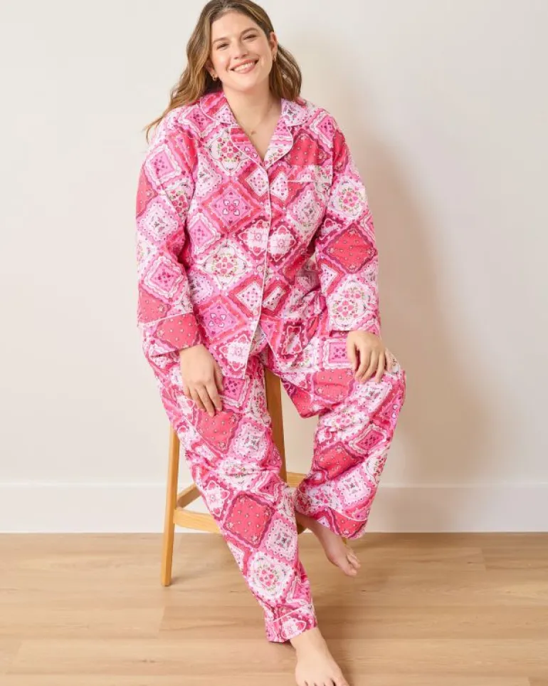 Pajama Sets<Printfresh Vintage Valentine - Long PJ Set - Mailbox Pink MailboxPink