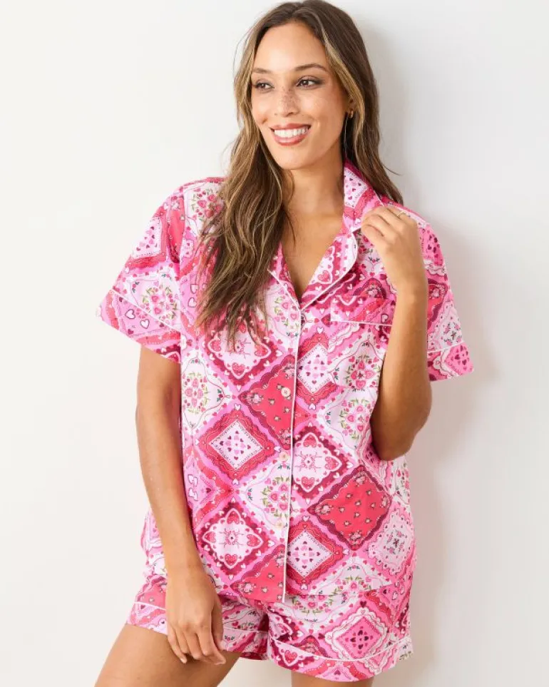 Pajama Sets<Printfresh Vintage Valentine - Short PJ Set - Mailbox Pink MailboxPink